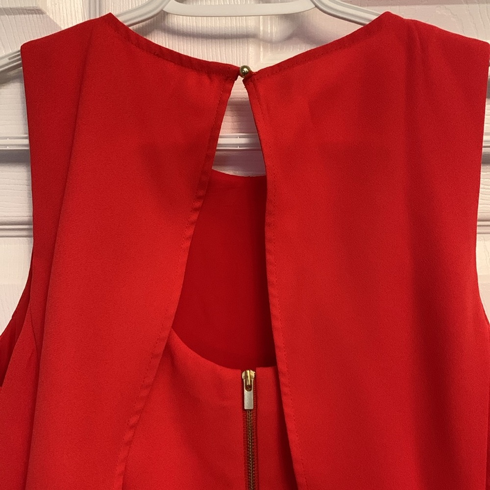 BANANA REPUBLIC Crepe Cut Out Dress bright red Size 6 TALL Wedding Spring - Picture 8 of 10